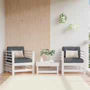 Sedia da patio-Sedie da Giardino con Cuscini 2pz Legno Massello di Pino Bianco 868446