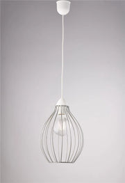 PINO LAMPADARIO IN METALLO DESIGN MODERNO COLORE ARGENTO E27 1 LUCE 57 WATT