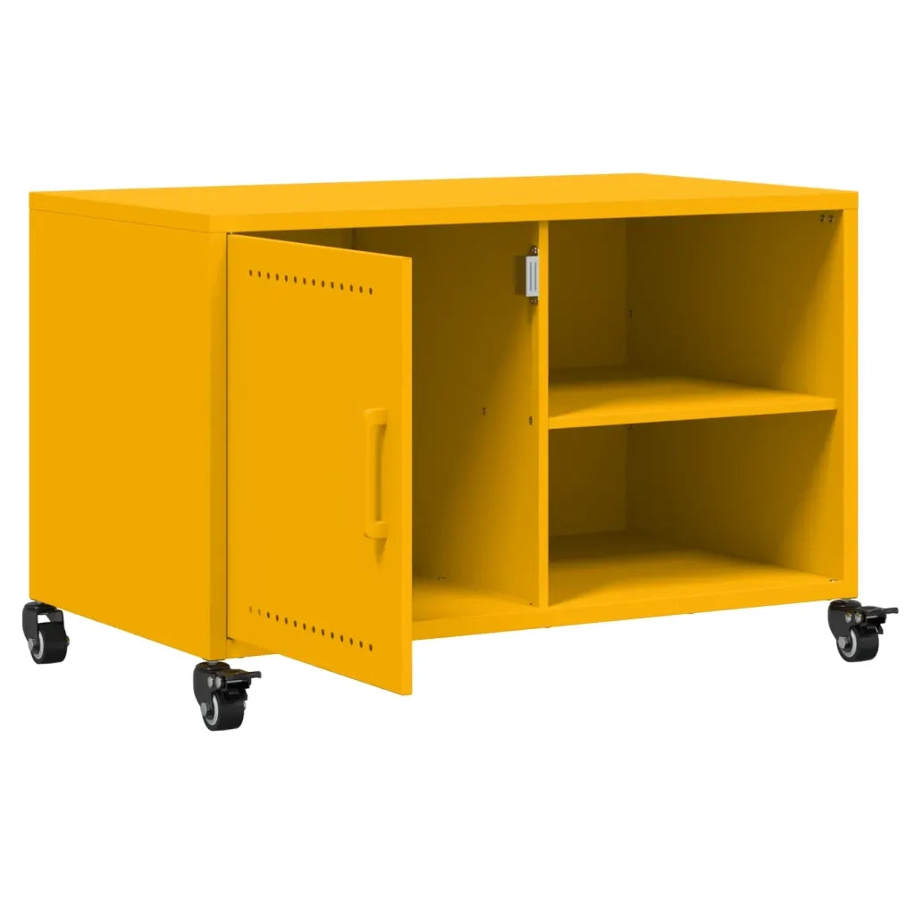 Mobile TV Giallo Senape 68x39x43,5 cm in Acciaio 846671