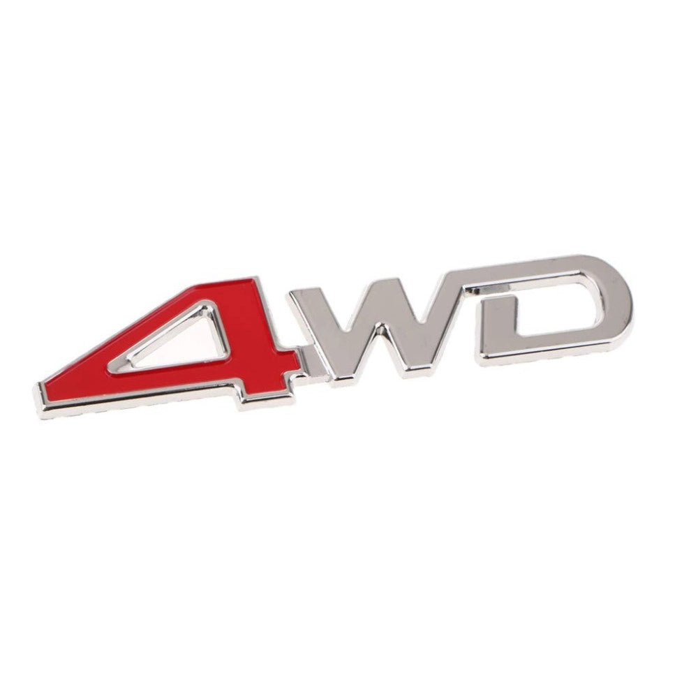 Trade Shop - Adesivo Decorazione 3d In Metallo Cromato Per Auto Figura Stemma 4wd Sticker -