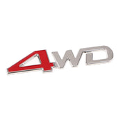 Trade Shop - Adesivo Decorazione 3d In Metallo Cromato Per Auto Figura Stemma 4wd Sticker -