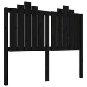 Testiera | Testata per Letto Nera 126x4x110 cm in Legno Massello di Pino