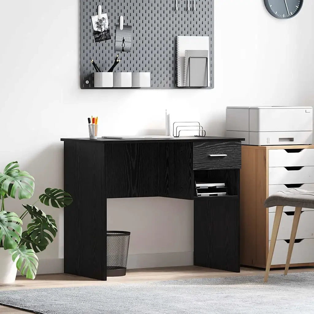 Scrivania Rovere Nero 90 x 49 x 75 cm Legno multistrato 869267