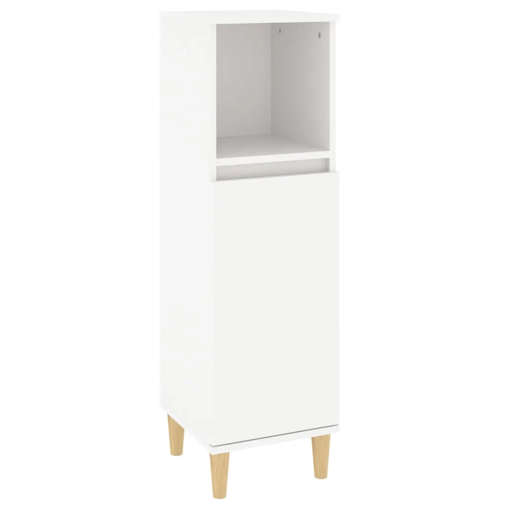 Armadietto da Bagno Bianco 30x30x100 cm in Legno Multistrato 819804