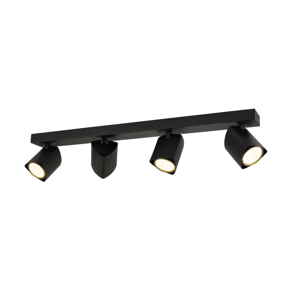 Faretto soffitto moderno 4 luci nero GU10 Italux Merusa
