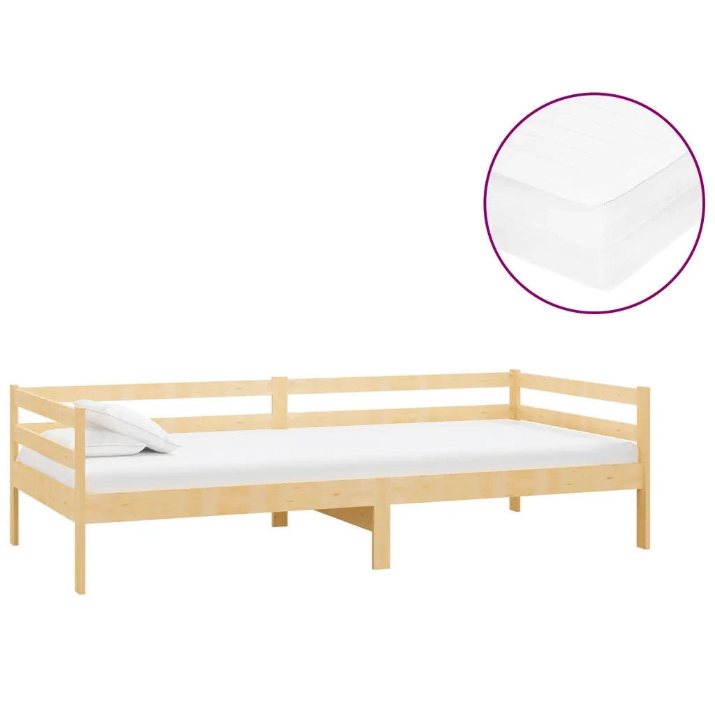 Divano letto | Sof¨¤ letto | Letto singolo con Materasso 90x200 cm Legno Massello di Pino