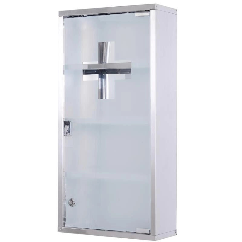 CASSETTA PORTA MEDICINALI CON 4 RIPIANI IN ACCIAIO  30X12X60 CM BIANCA