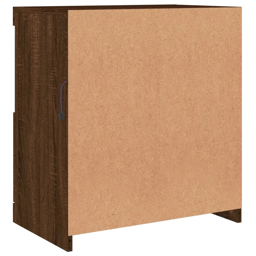 Credenza con Luci LED Rovere Marrone 60x37x67 cm 836657