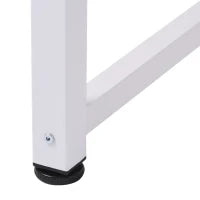 Scrivania Moderna per Computer con Gambe Regolabili e Struttura in MDF e Metallo, Tavolo da Pranzo 120x60x76 cm, Bianco e color Legno
