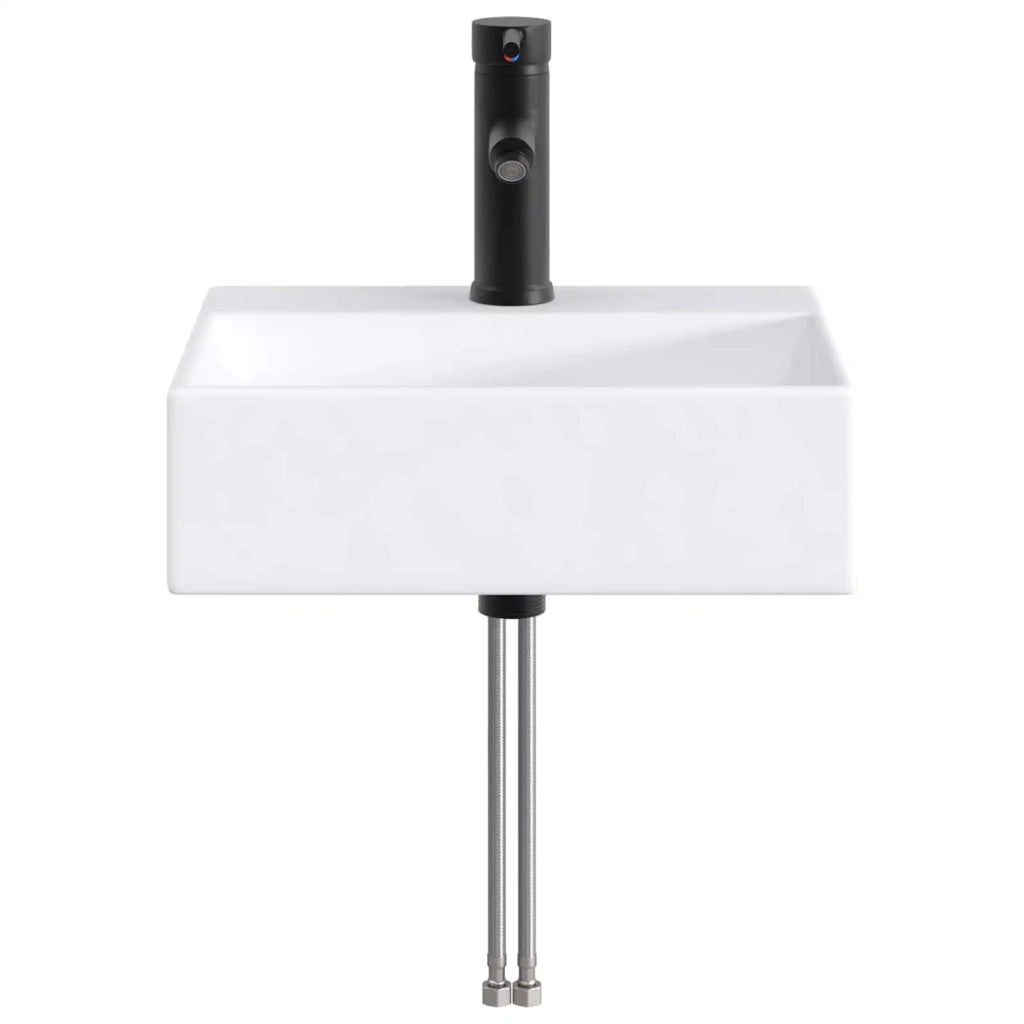 Lavabo da bagno Nero Opaco 39 x 30,5 x 12,5 cm Metallo
