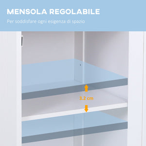 Mobiletto da Bagno con Anta e Cassetto Bianco 43x34x77 cm