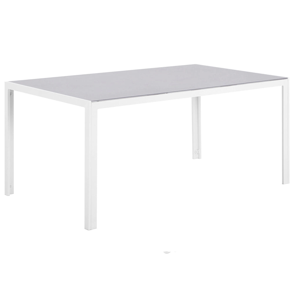 Set da pranzo da giardino in 7 pezzi Tavolo da pranzo in alluminio grigio con 6 sedie pieghevoli