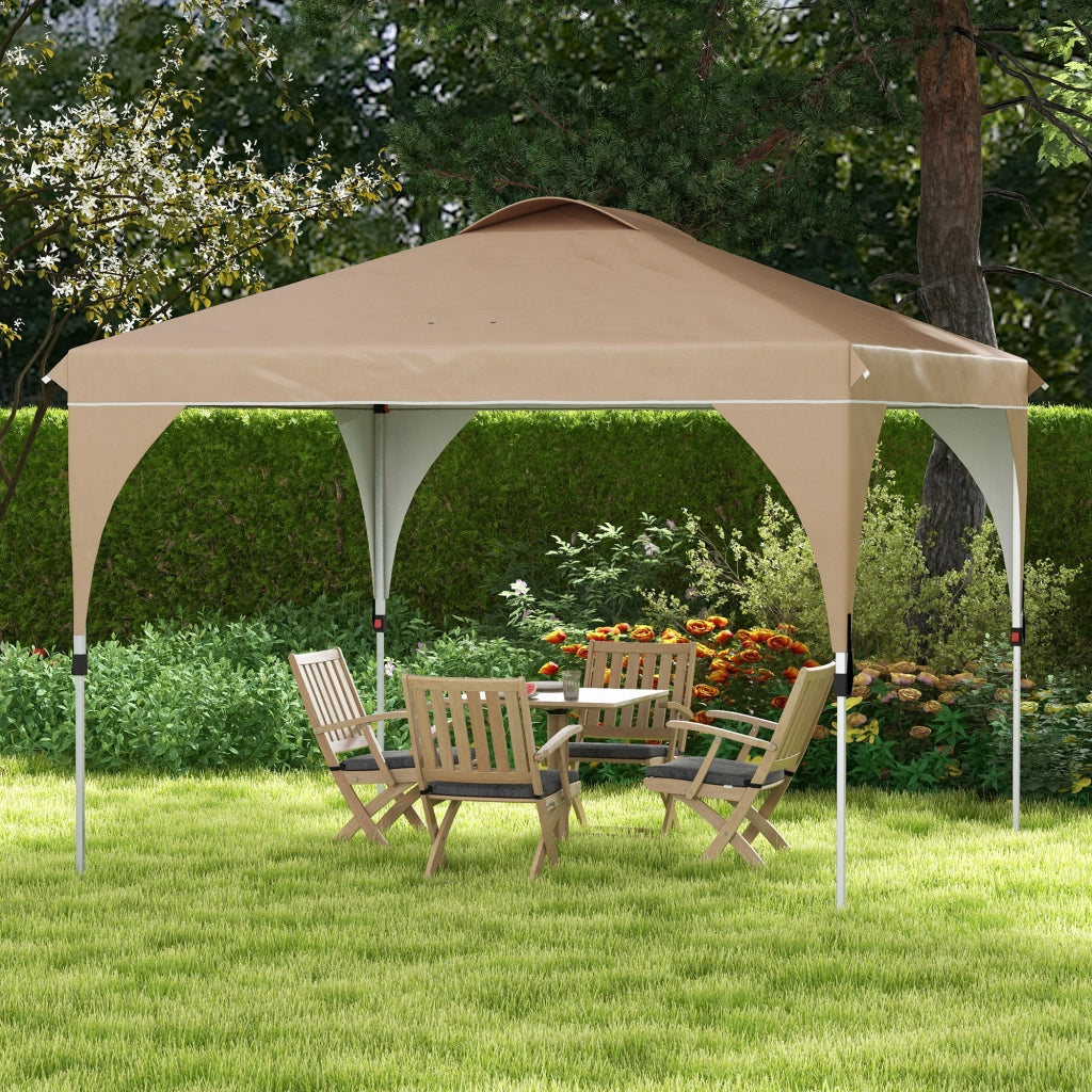 Gazebo da Giardino Pieghevole 3x3 m ¨C zephmum ¨C Grigio con Sacchetto Trasporto