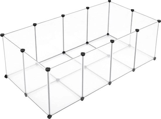 Ren per Animali XXL - Flessibile - Ren - Gabbia per Polli - Gabbia per Gatti - Panca per Cani - Nero - 143x73x46cm