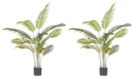 Set 2 Piante Artificiali di Kenzia Ø90x120 cm in Plastica con Vasi Verde