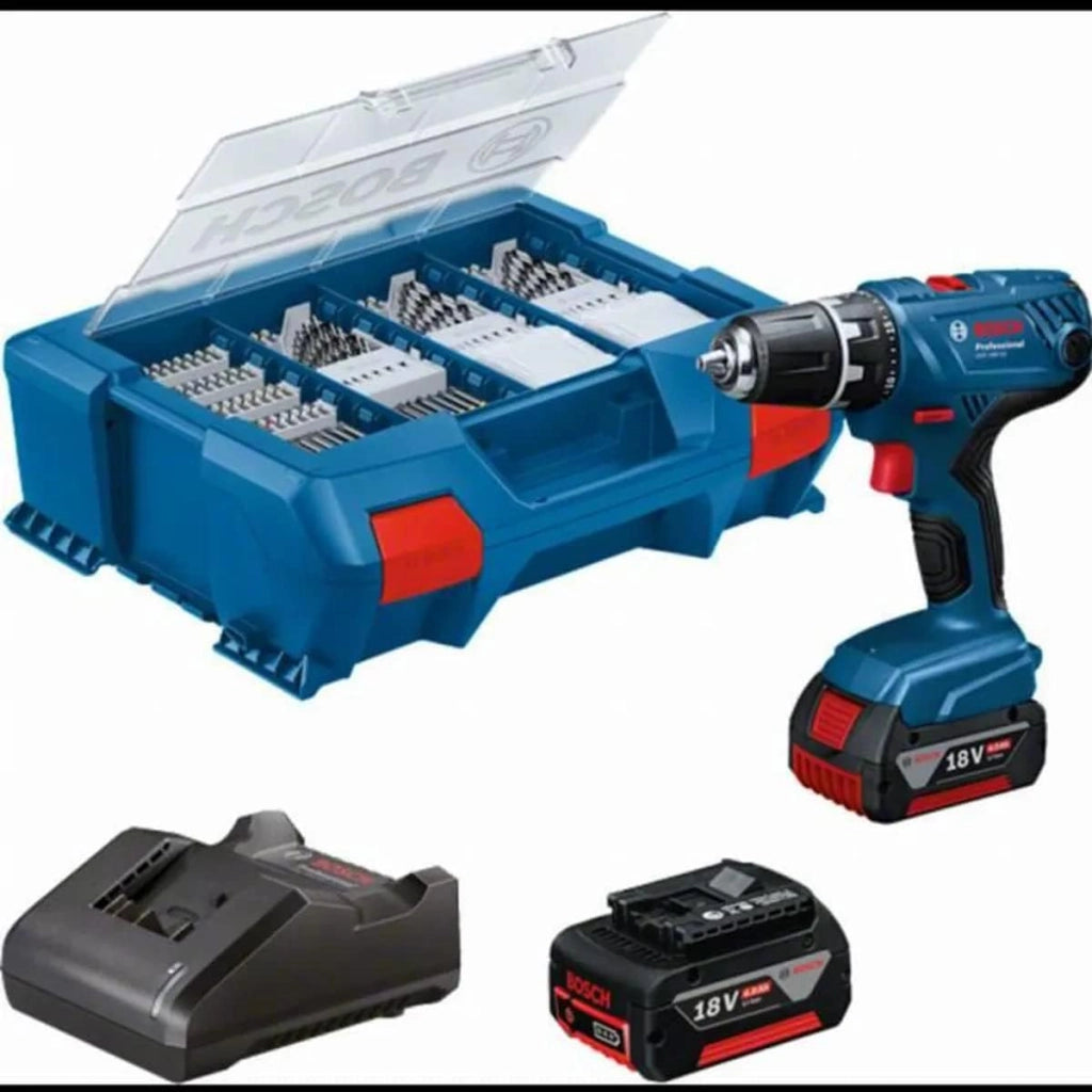 Bosch Trapano avvitatore Bosch gsr18v-21 18v + 2 batterie 4ah + caricatore + scatola l-case - 06019h100c