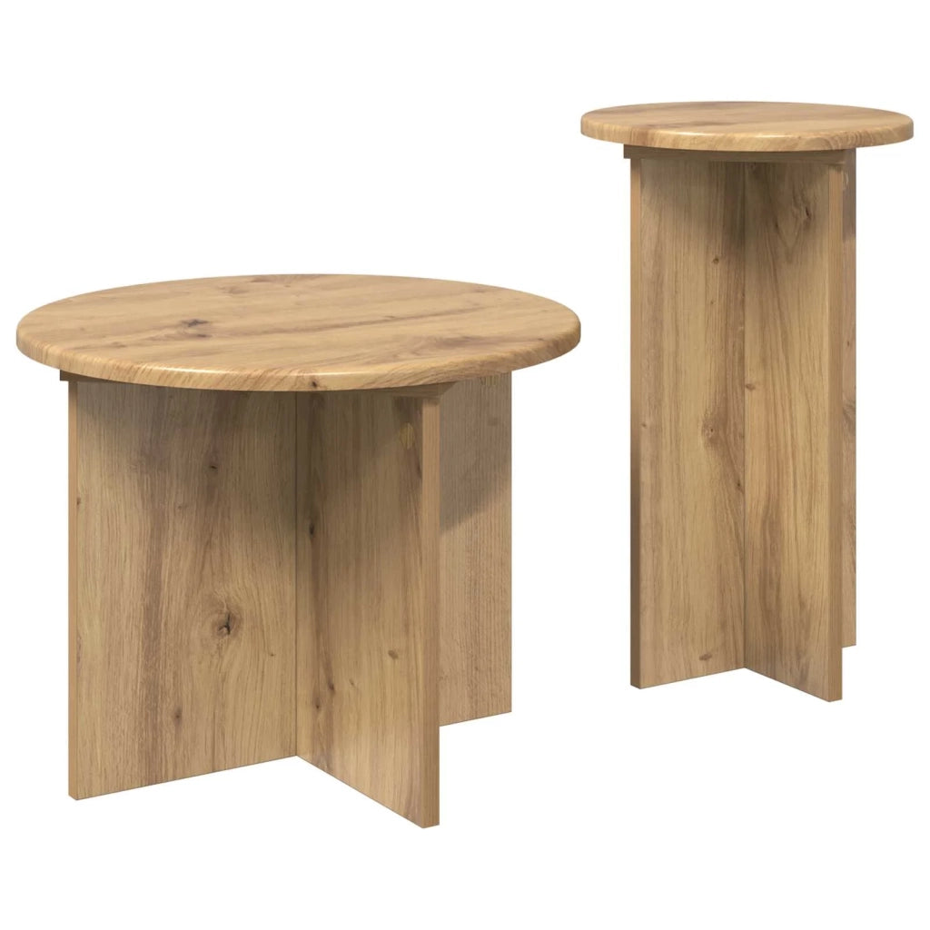 Set tavolini 2 pcs Rovere Artigianale Legno ingegnerizzato 8001036