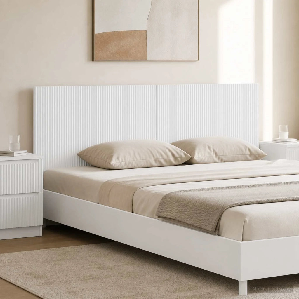 Testiera da Muro ARNHEM Bianco Lucido Legno ingegnerizzato 896719