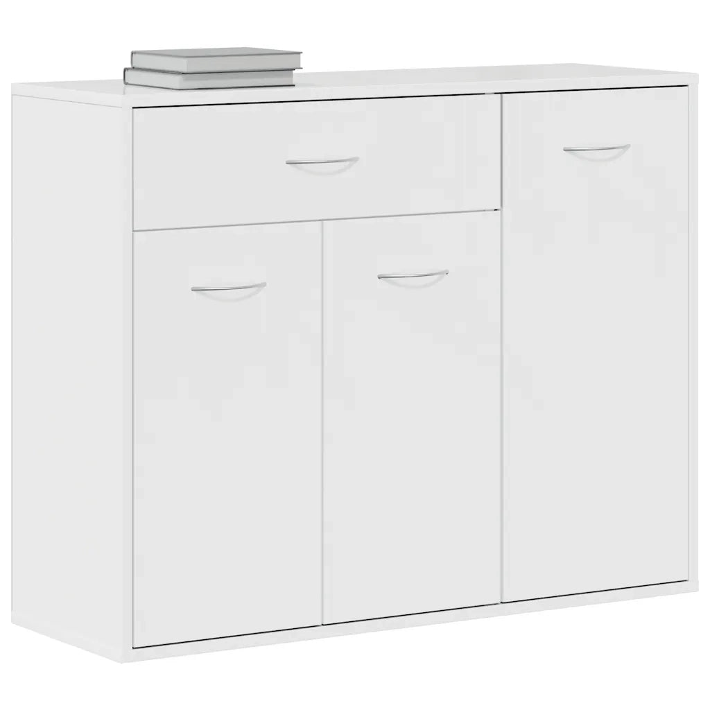 Credenza Bianco Lucido 88x30x70 cm in Truciolato