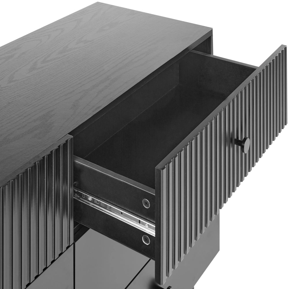 Cassettiera a 6 cassetti in truciolato nero MDF Moderna unità di archiviazione Soggiorno Camera da letto