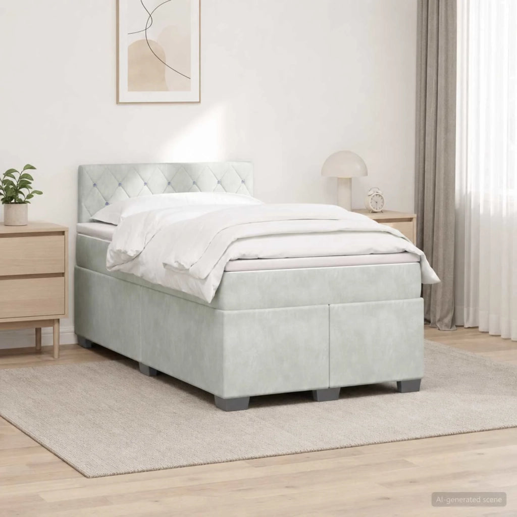 Letto box spring con materasso Grigio Chiaro 120 x 200 cm 3453113