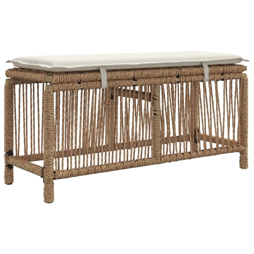 Set da Pranzo per Giardino 3 pcs Beige e Crema polyrattan 42026746