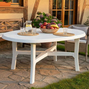 Simmsville, Tavolo da Esterno 6 Posti Made in Italy, 165x110x72h cm Bianco