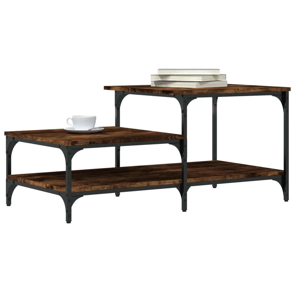 Tavolino da Salotto Rovere Fumo 100x50,5x45cm Legno Multistrato 835381