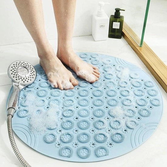 Pavimento Antiscivolo con Fuga d'Acqua e Maniglie (55 x 55 cm, Blu)