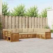 Set divano sezionale con cuscino 10 pcs Naturale e Beige 3375558