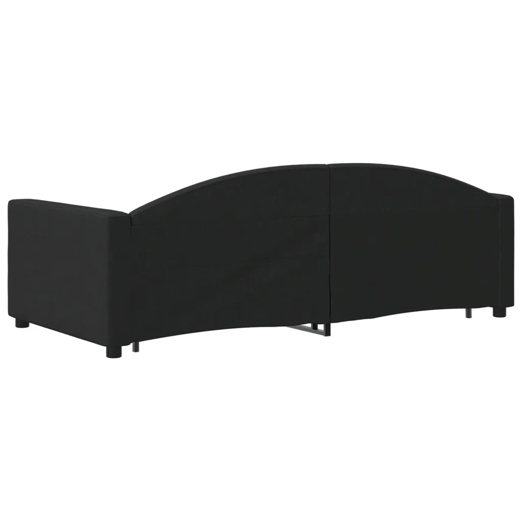 Divano Letto Estraibile con Cassetti-Sofa Letto-Daybed Nero 90x190 cm in Tessuto 567995