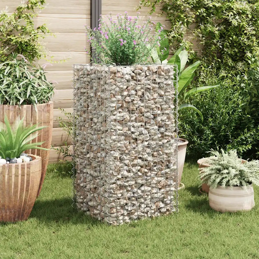 Gabbione Letto Rialzato da Giardino in Acciaio 50x50x100 cm 142557