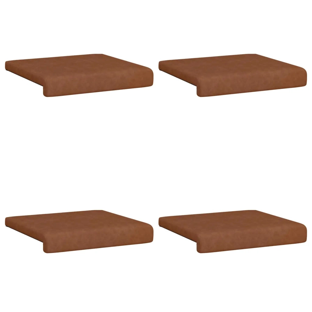 Cuscino per panchina 4 pcs Similpelle Marrone Profondità 35 cm 42043122