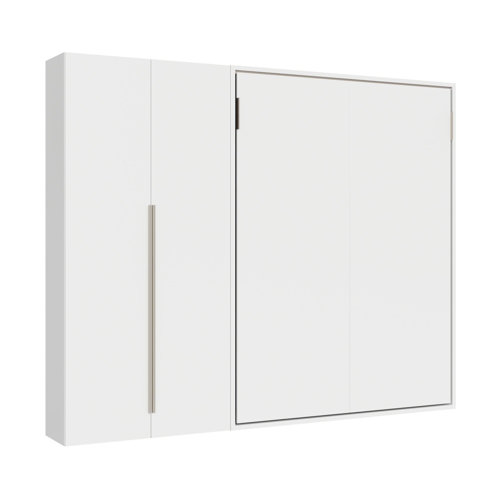 Letto Matrimoniale Francese A Scomparsa 140 Versia Con Armadio Sx 2 Ante Bianco