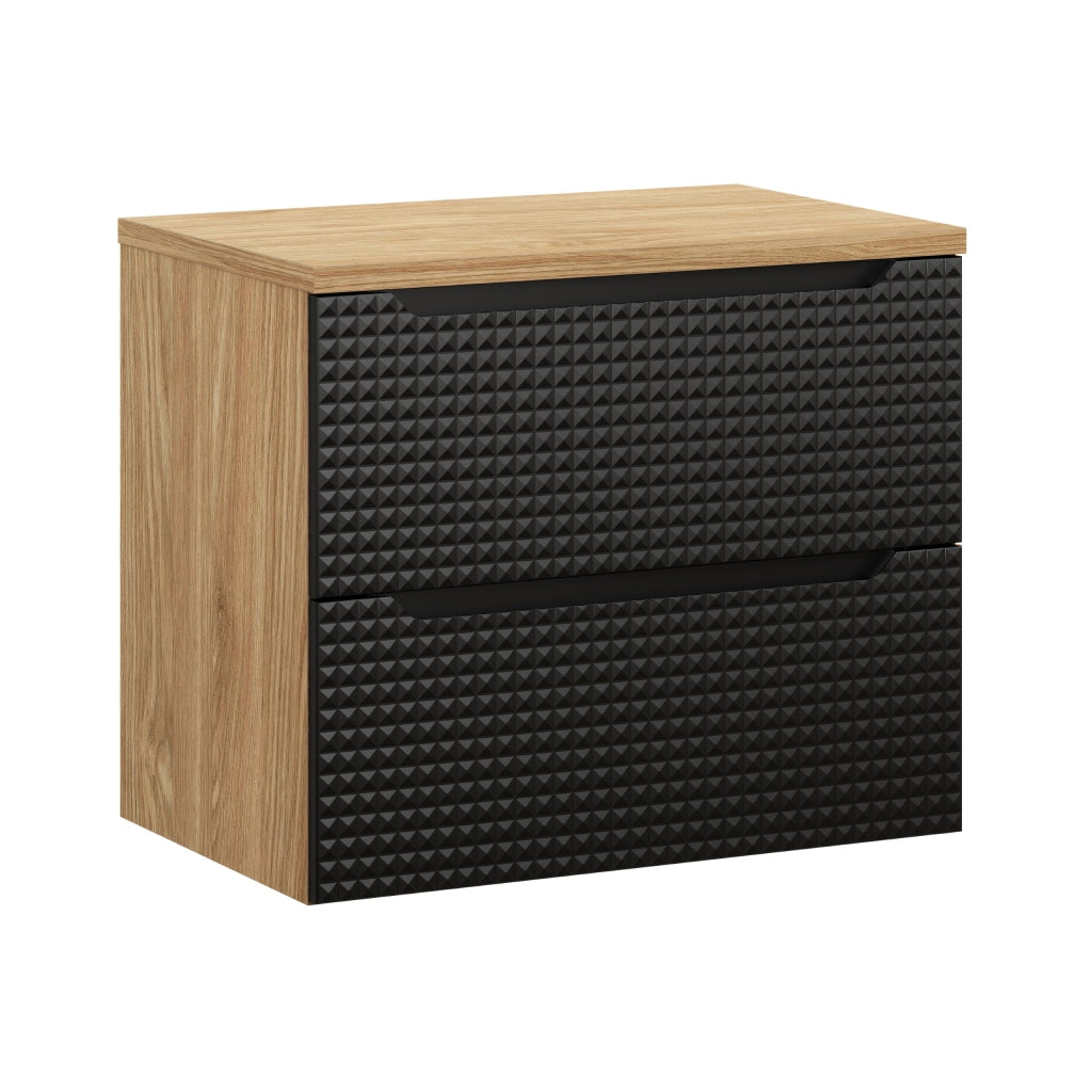 Set mobili bagno 70 cm con piano Luxor Black 70 x 1401 x 46 cm