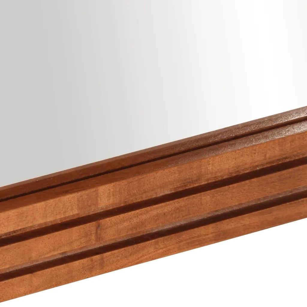 vidaXL Specchio da Bagno 50x70 cm in Legno Massello di Acacia e Vetro