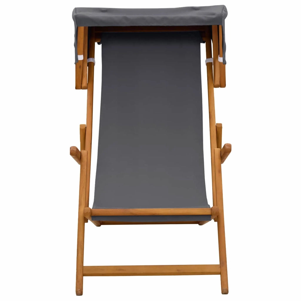 Lettino 2 pcs 3 Posizione Legno di Eucalipto Massello Grigio 3407809