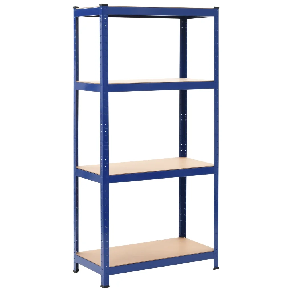 Mensola 4 Strati Blu in Acciaio e Legno Multistrato cod mxl 42927