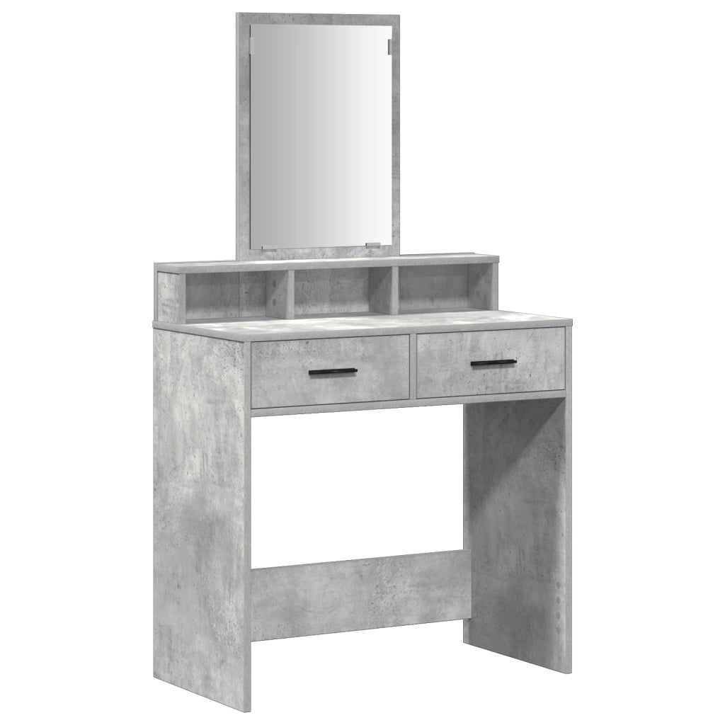 Tavolo da Trucco con Cassetti Grigio Cemento 79x41x140 cm