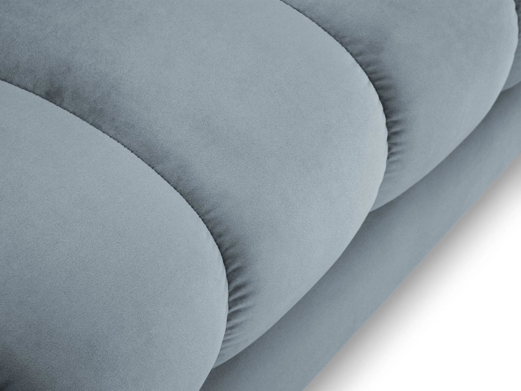 Cosmopolitan Design - Chaise longue destra "Bali" in velluto azzurro 