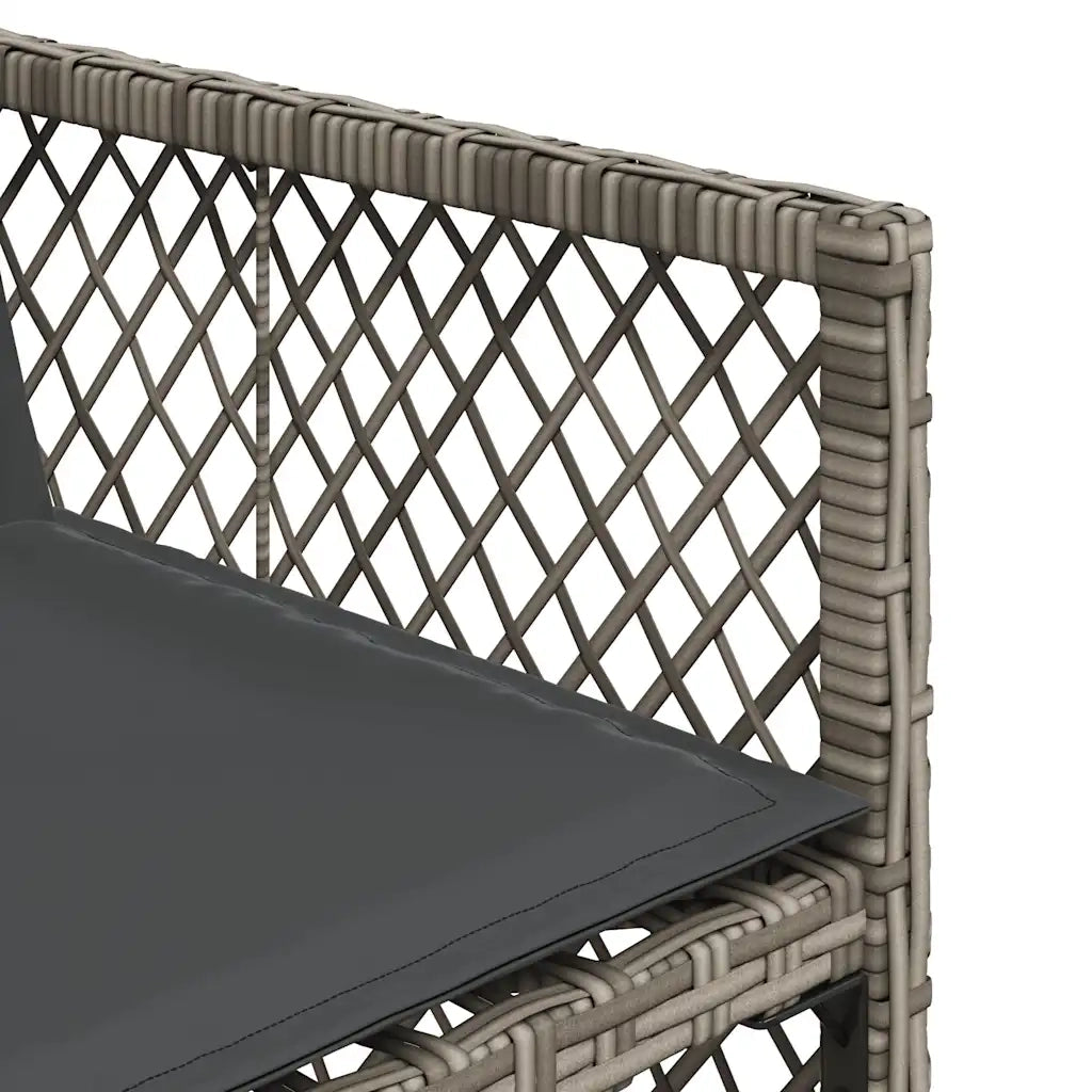Set da Pranzo da Giardino 13pz con Cuscini Grigio in Polyrattan 3210860