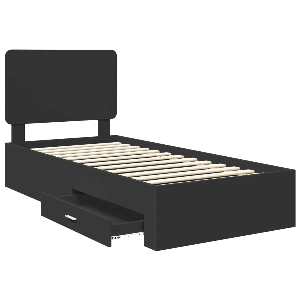 Struttura del letto Nero 100 x 200 cm Legno multistrato