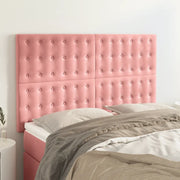 Testiera-Testata-Testiera Decorativa Rosa 144x5x118/128 cm Velluto 517708