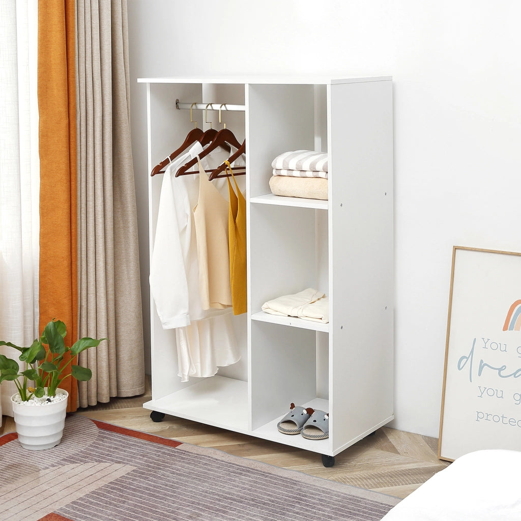 Armadio con Rotaie e Ripiani ¨C Zephmum ¨C Bianco 80x40x128 cm