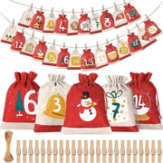 Calendario di Natale - calendario di Natale da personalizzare - 24 sacchetti - 10m cavo di attaccatura - personalizza il tuo calendario di Natale