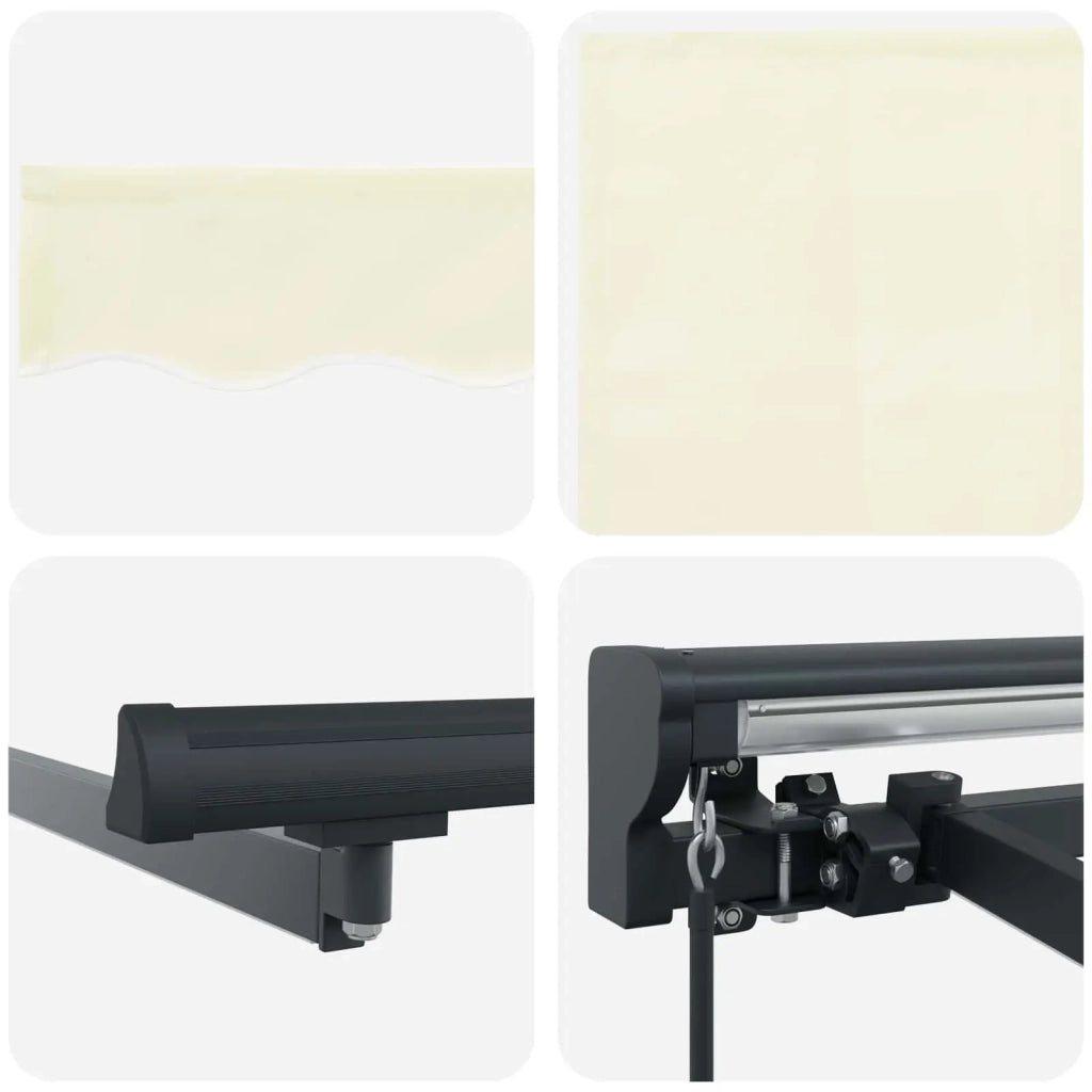 Cornice per Tenda Manuale con LED Crema e Antracite 4 × 3,5 m 3420858