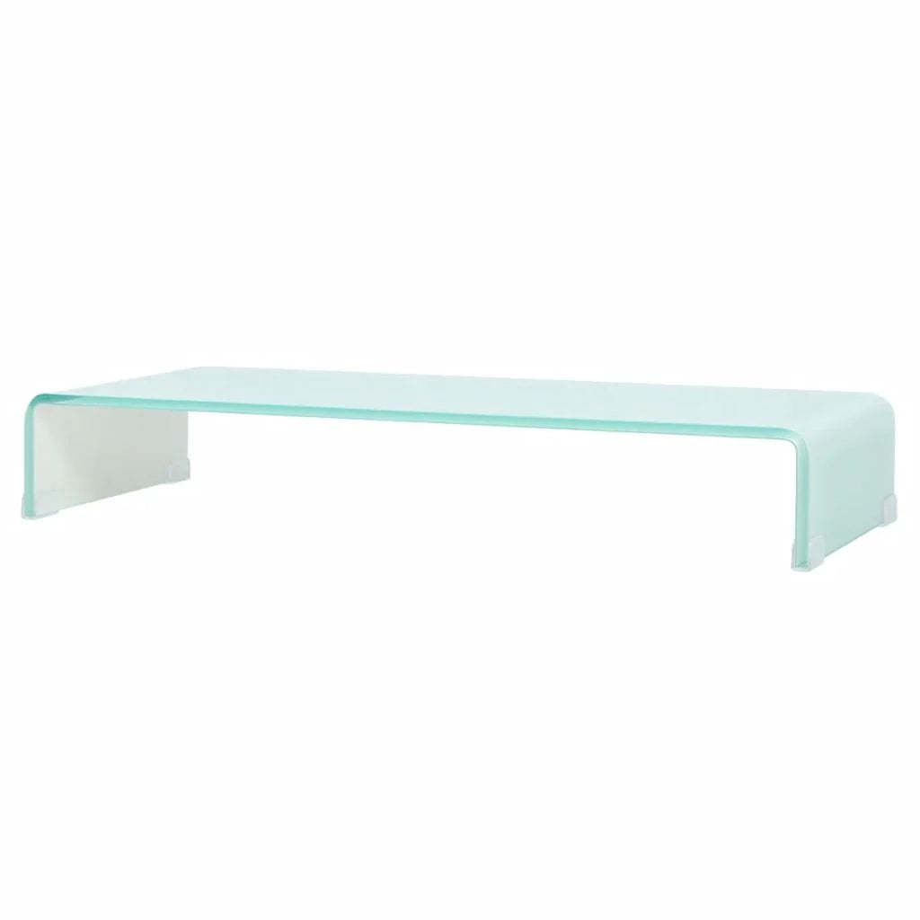 Pratico mobile porta TV/credenza di design per monitor da 90 cm vetro bianco 2502252