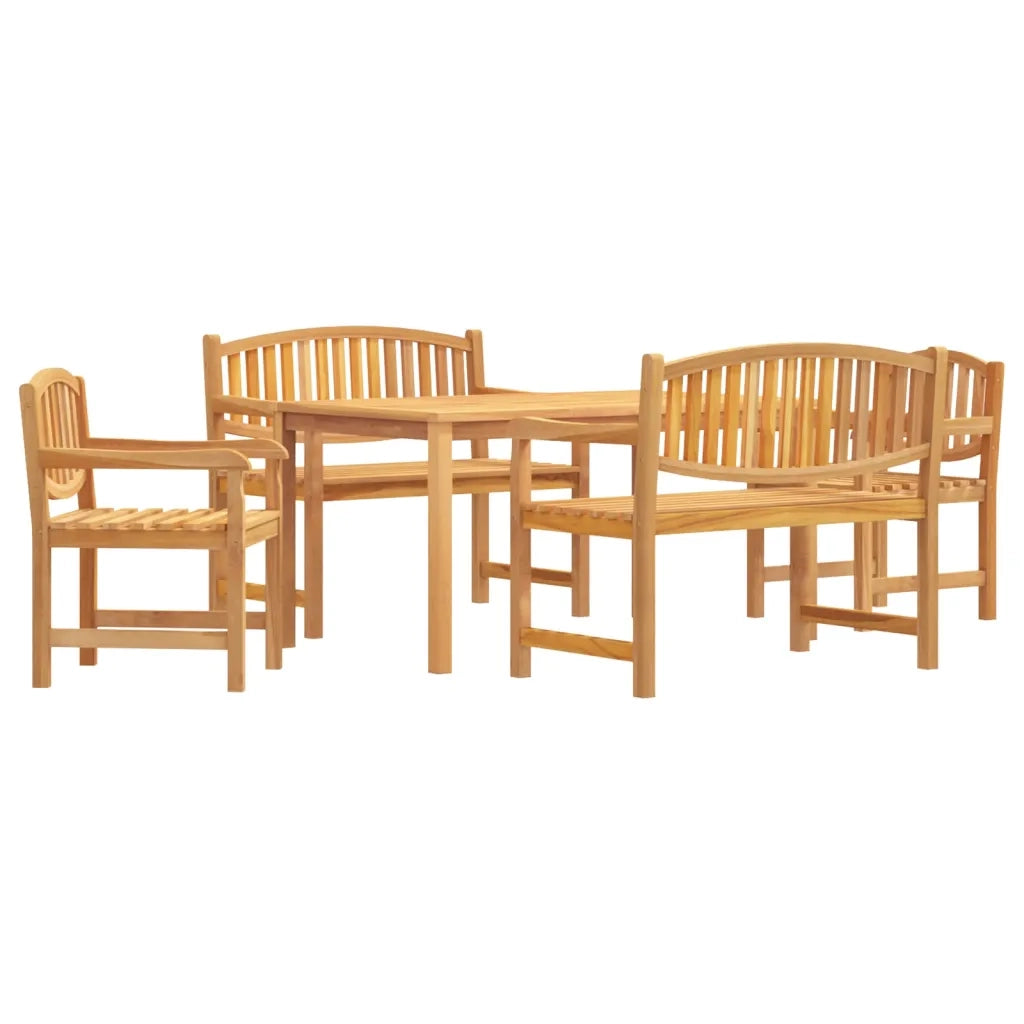 Set da Pranzo per Giardino 5 pz in Legno Massello di Teak 3157942