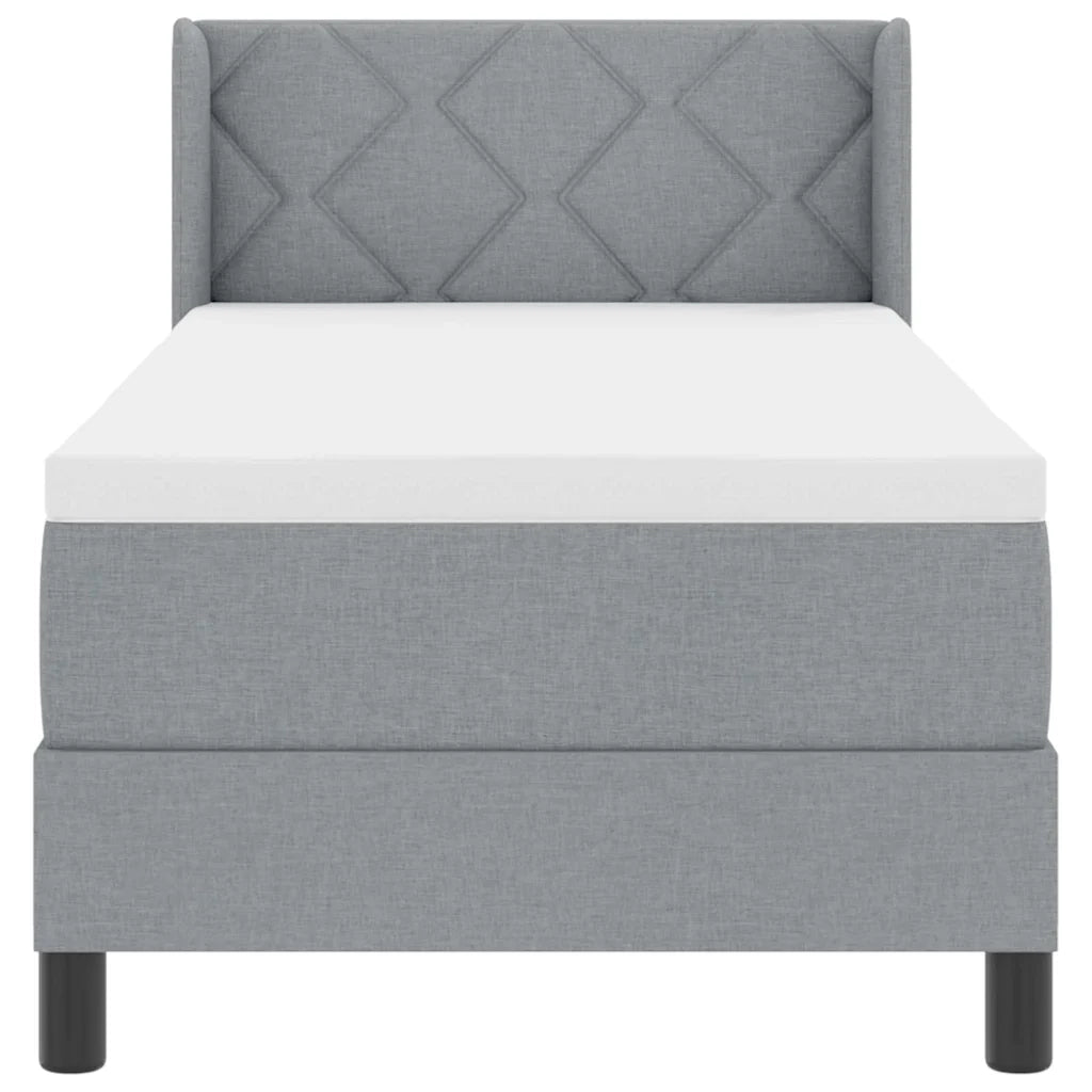 Letto a molle con testiera Grigio chiaro 200 x 80 cm Tessuto 3341132