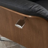 Poltrona Relax con Poggiapiedi, Girevole 360°, Funzione Sdraio, Poltrona per la Lettura, 80 x 84 x 108 cm, Nero